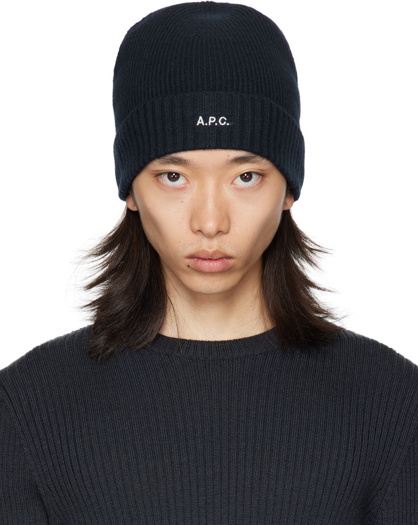 Mössa A.P.C. A.P.C. Colin Ribbed Knit Beanie Svart | WVBCZ-M25091