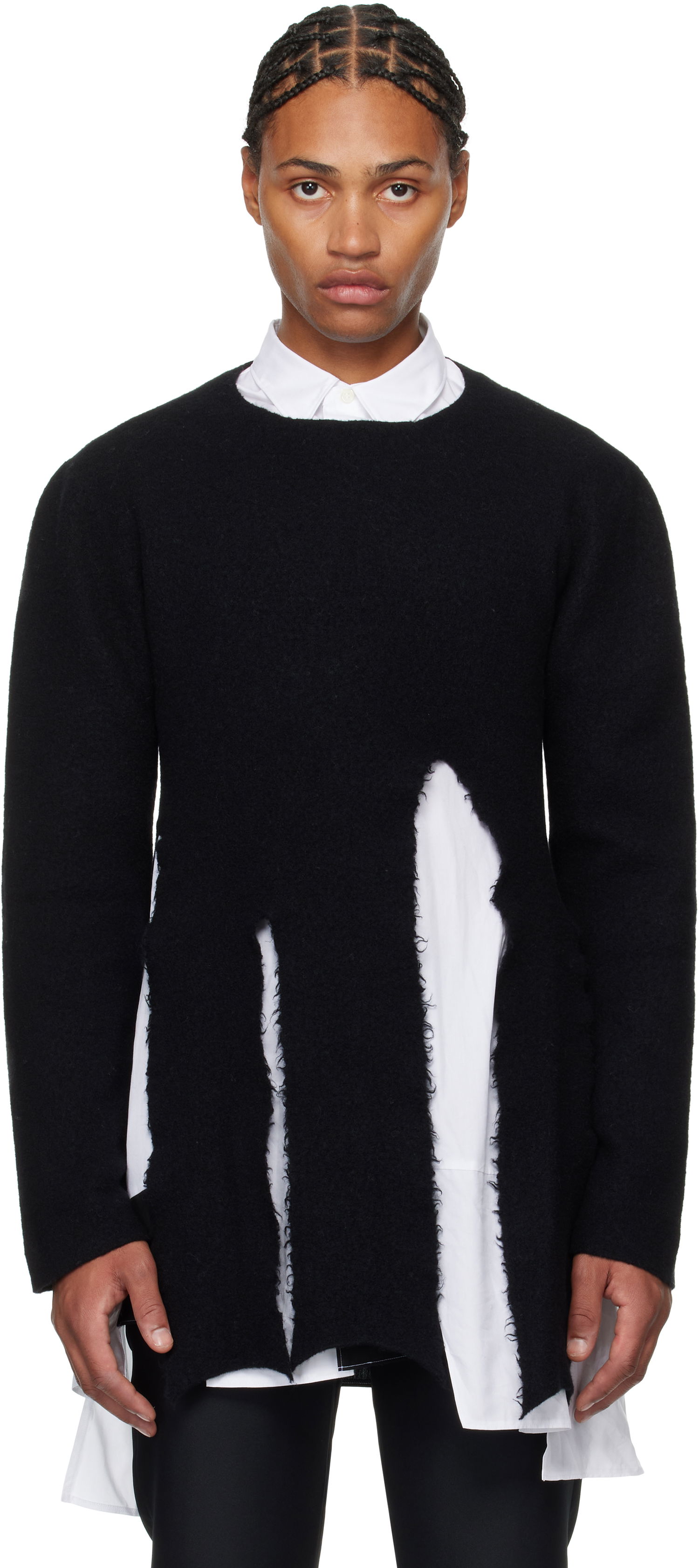 Sweater Comme des Garçons Crewneck Wool Sweater Svart | PN-N008-051, 0