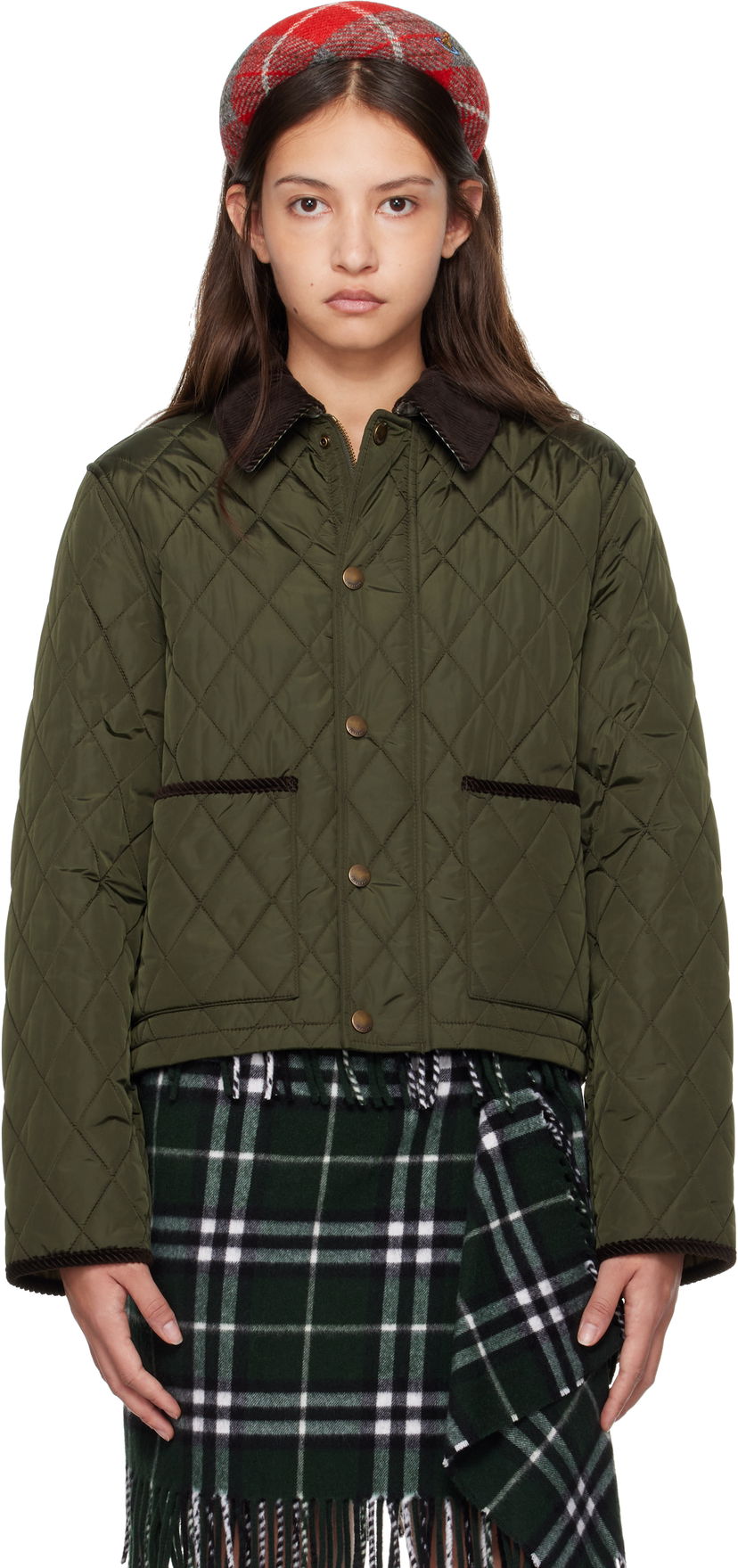 Pufferjacka Burberry Short Quilted Jacket Grön | 8105099