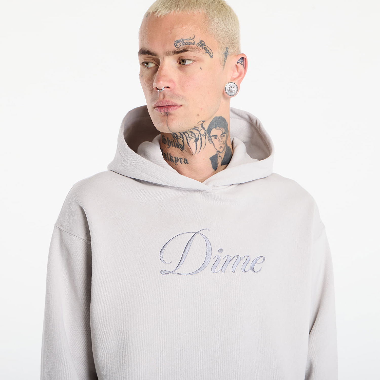 Sweatshirt Dime Dime Cursive Hoodie Grå | DIMEFA2556CEM, 1