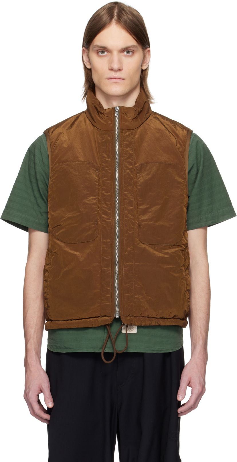 Väst Ranra RANRA Treker Shiny Nylon Vest Brun | AMSS25VE01551