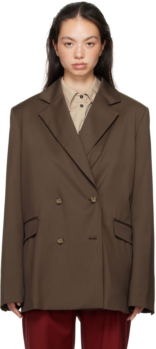 Jacka Loulou de Saison Loulou de Saison Donau Double-Breasted Blazer Brun | DONAU