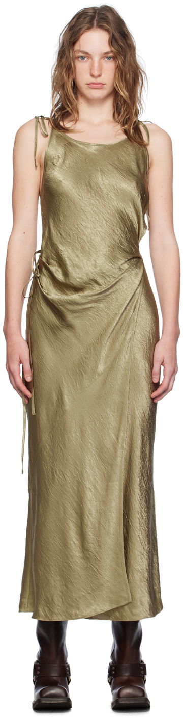 Klä Acne Studios Khaki Wrap Maxi Dress Grön | A20752-