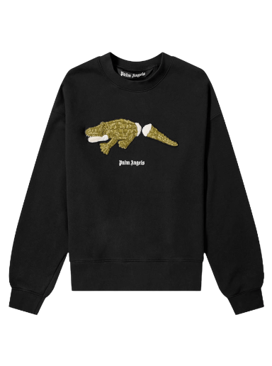 Sweater Palm Angels Croco Crewneck Svart | PMBA026R21FLE0021055