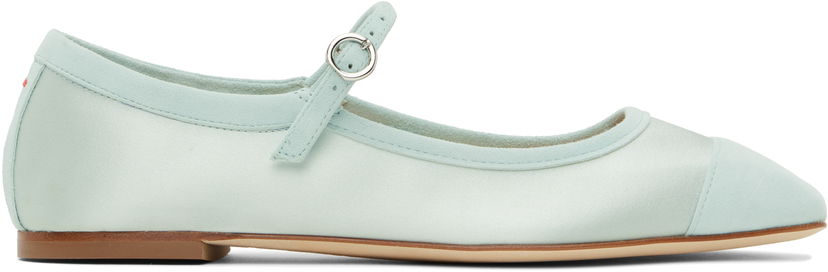 Kläder Aeyde Aeyde Uma Satin Toe-Cap Ballerina Flats Turkos | A11-FL-RKLS08FL169-SS25-1017-067