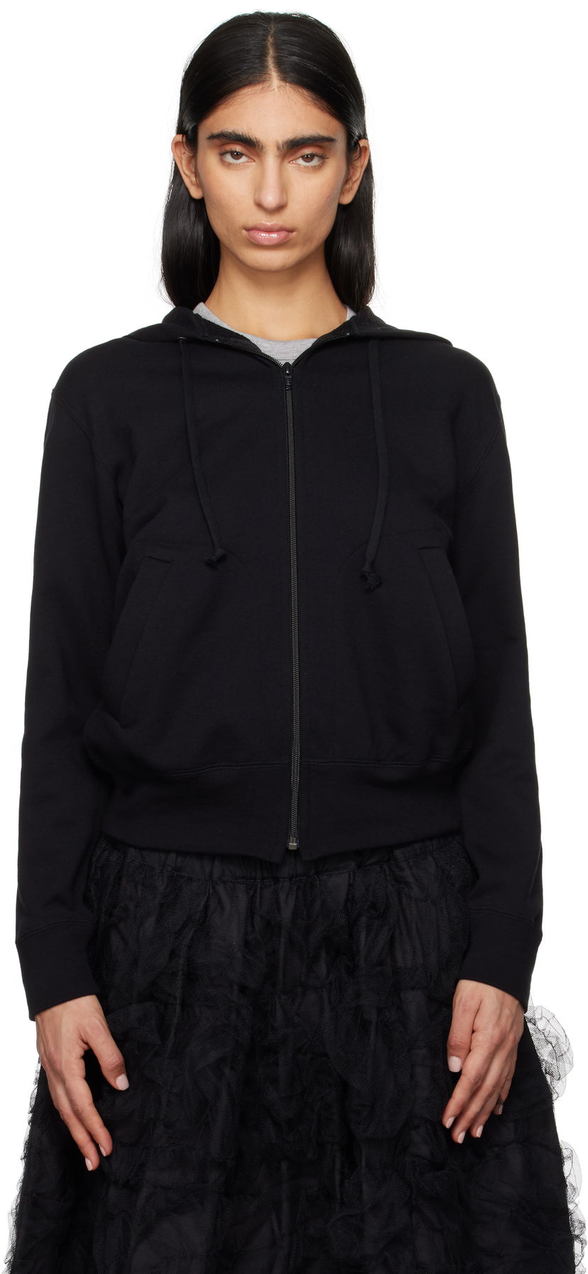 Sweatshirt Comme des Garçons 'Heart On Back' Zip Hoodie Svart | T342