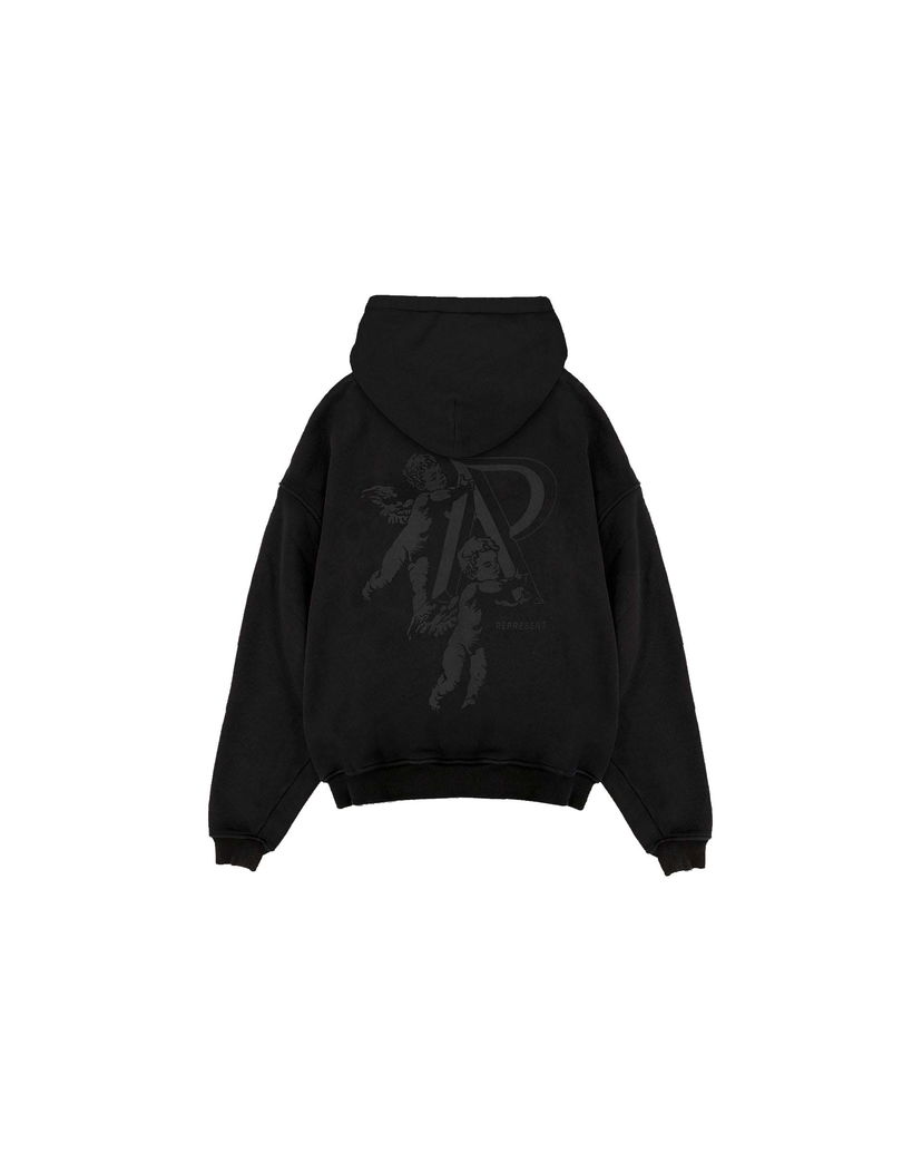 Sweatshirt Represent Clo Represent Cherub Initial Hoodie Black Svart | MH4022-01