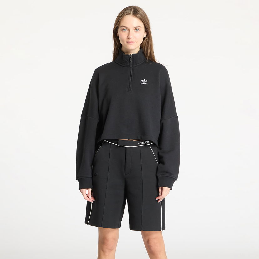 Sweatshirt adidas Originals Essentials French Terry Half Zip Sweatshirt Svart | IW5726