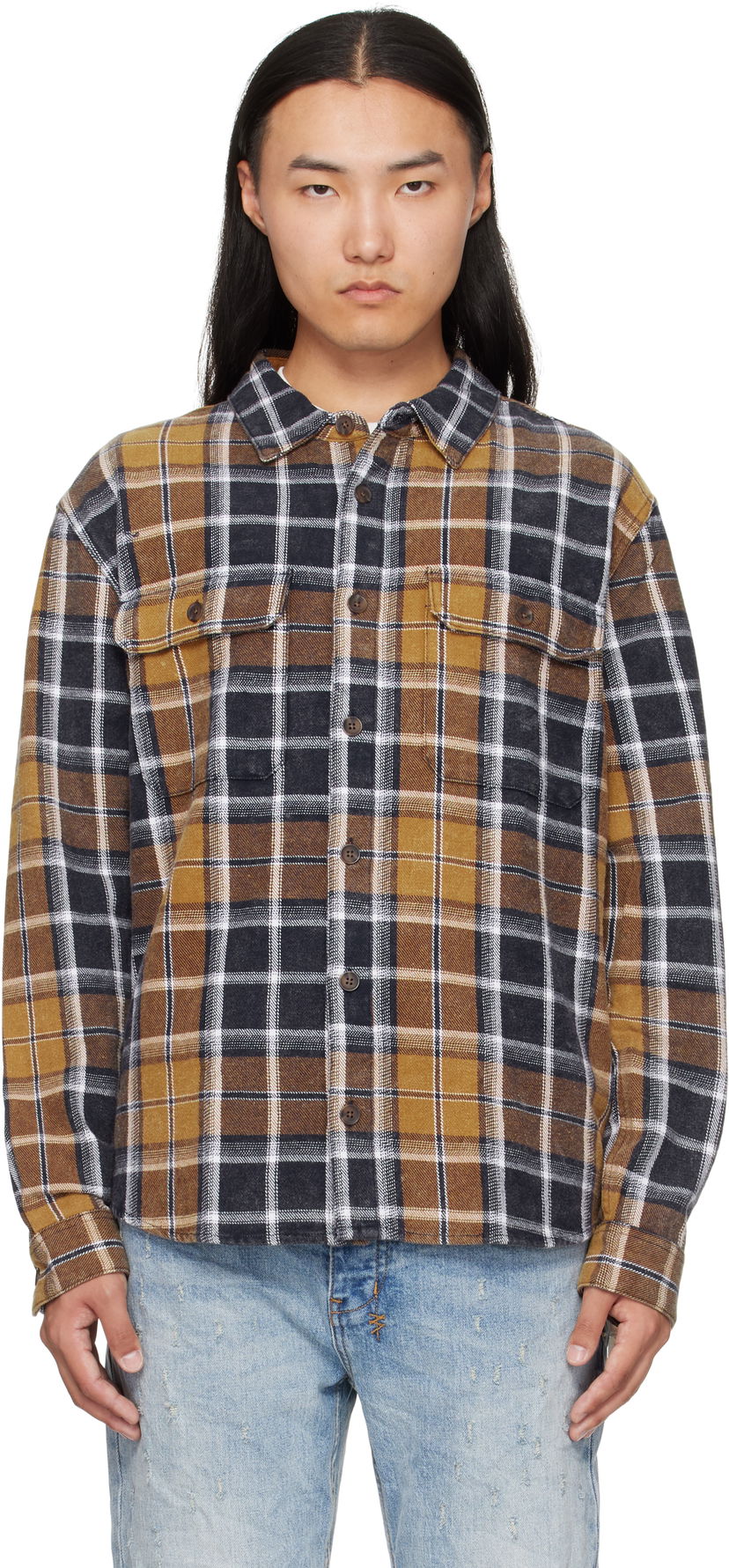 Skjorta Ksubi Ksubi Rosebowl Long Sleeve Plaid Shirt Gul | MFA25SH021