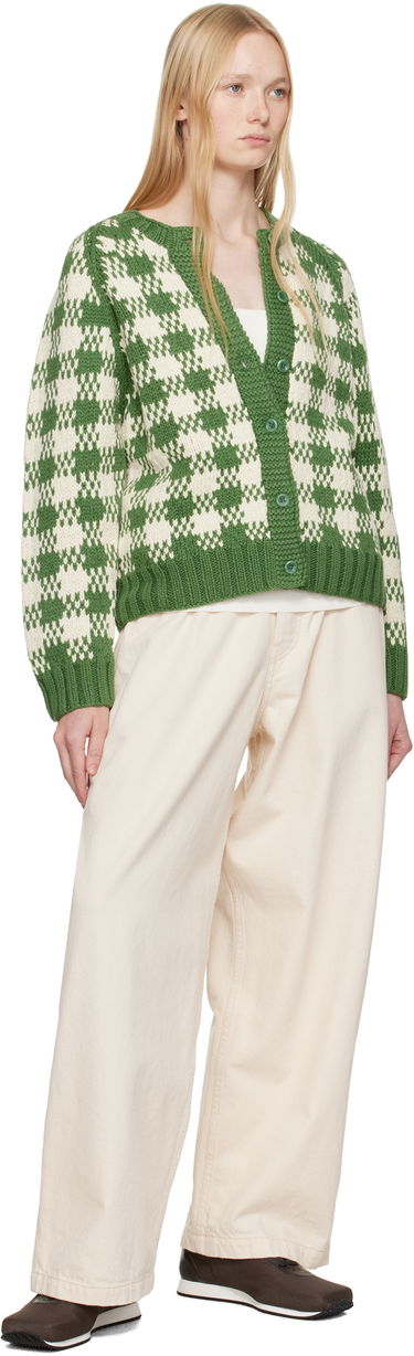 Sweater YMC YMC Atomic Check Cardigan Grön | Q8YAC, 3