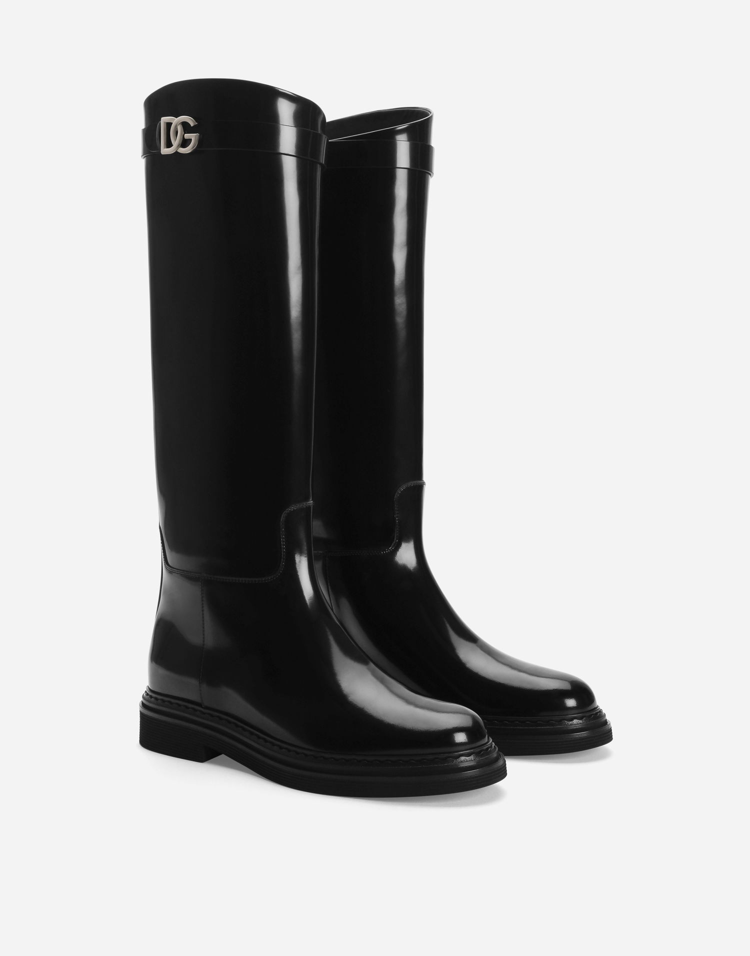 Tillbehör Dolce & Gabbana Dolce & Gabbana Calfskin Knee-High Boots Svart | CU1141A518580999, 1