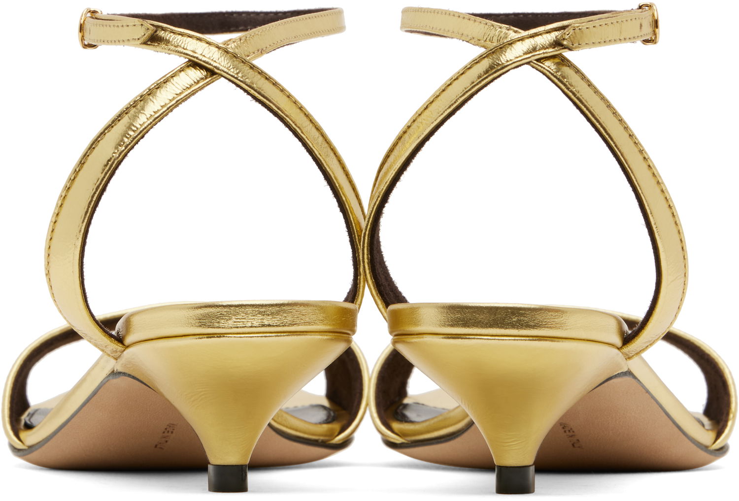 Tillbehör The Row The Row Vika Ankle Strap Kitten Heel Sandals Metallisk | F1583-M39, 1