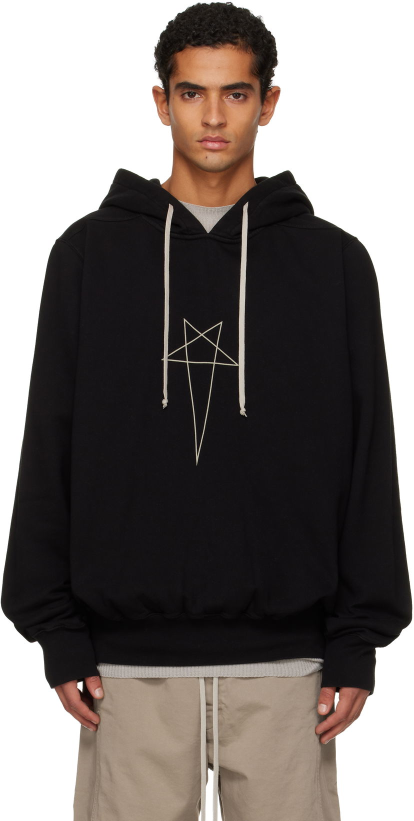 Sweatshirt Rick Owens DRKSHDW Penta Oversized Hoodie Svart | DU02E7262 FEP3P