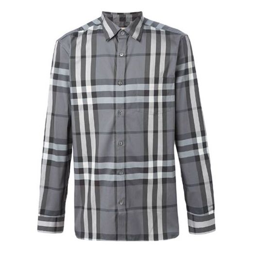 Skjorta Burberry Burberry Plaid Long Sleeve Shirt Grå | 39835371
