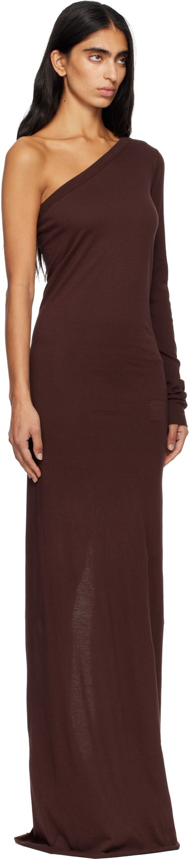 Klä Rick Owens DRKSHDW Concordians Ziggy One-Shoulder Maxi Dress Svart | DS02E7511 RN, 4