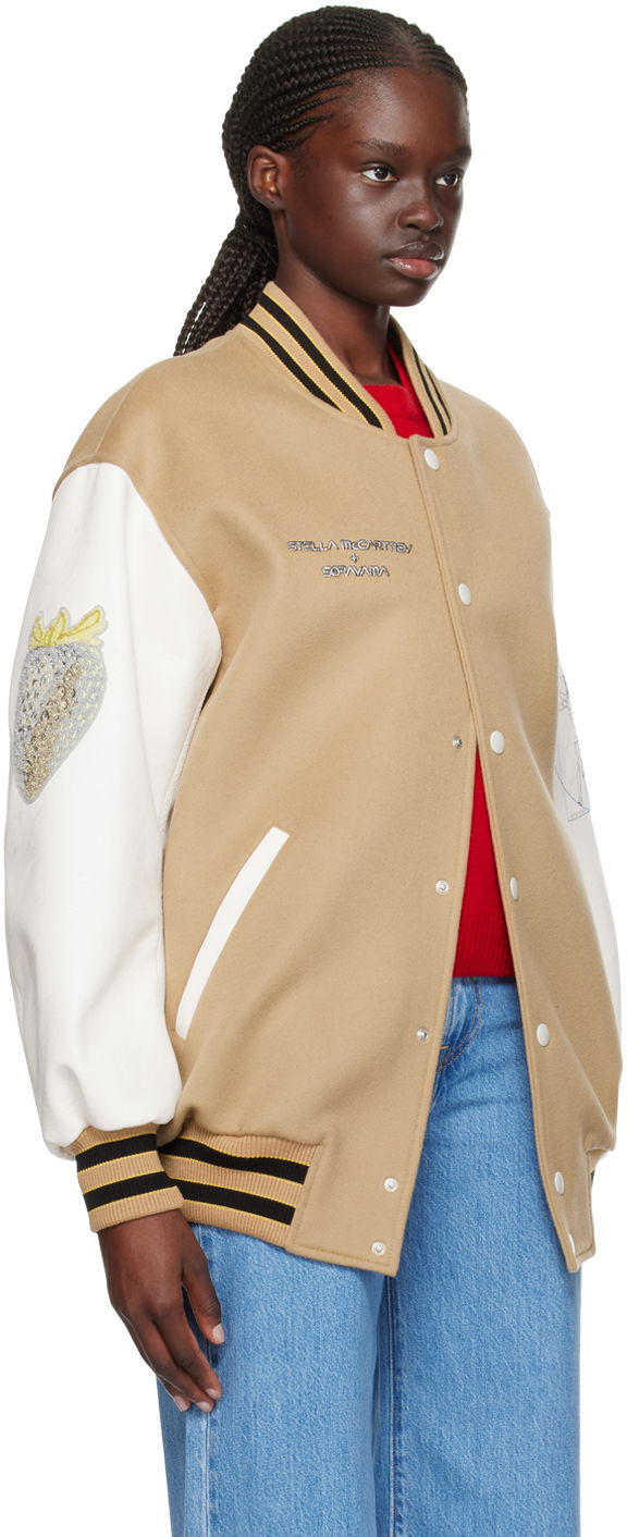 Bomberjacka Stella McCartney Stella McCartney Vitruvian Bomber Jacket Beige | 680050SPB05, 1