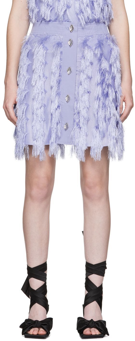 Kjol GANNI GANNI Fringe Miniskirt Purpur | F7198