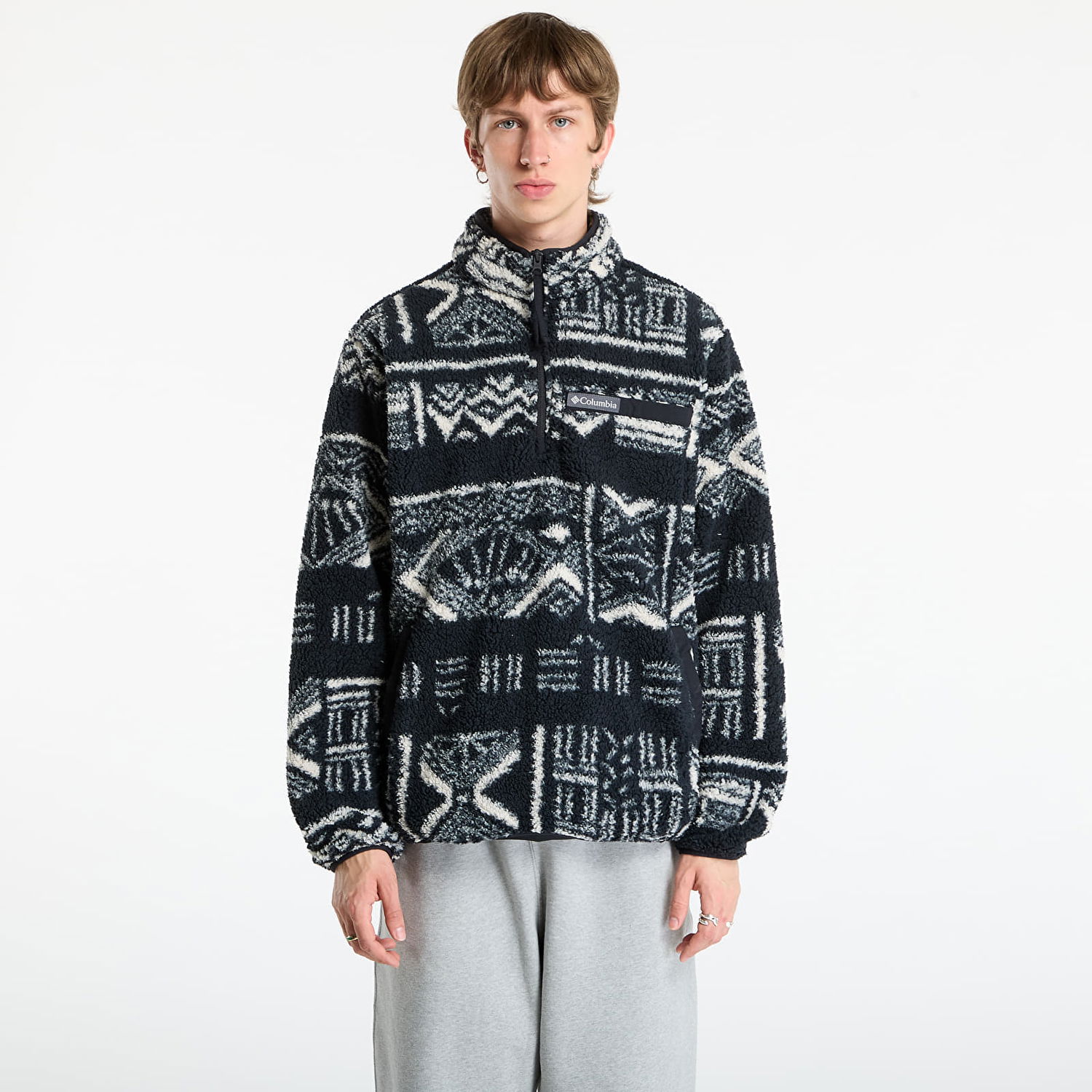 Sweatshirt Columbia Columbia Rugged Ridge™ High Pile Half Zip Deschutes Days Fleece Sweatshirt Svart | 2135471010, 0