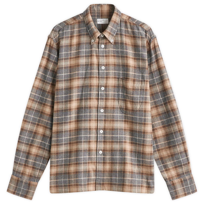 Skjorta Universal Works Universal Works Lazy Day Check Shirt, Size Large Brun | P31205-BGR