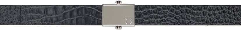Bälten FERRAGAMO Salvatore Ferragamo Alligator Effect Reversible Belt Svart | 784042
