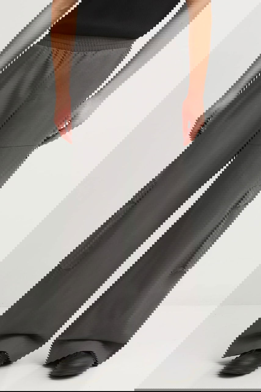 Cargo byxor HELIOT EMIL Wide Leg Elastic Waist Cargo Pants Grå | AW25.M.10.207.DGY05.CO, 0