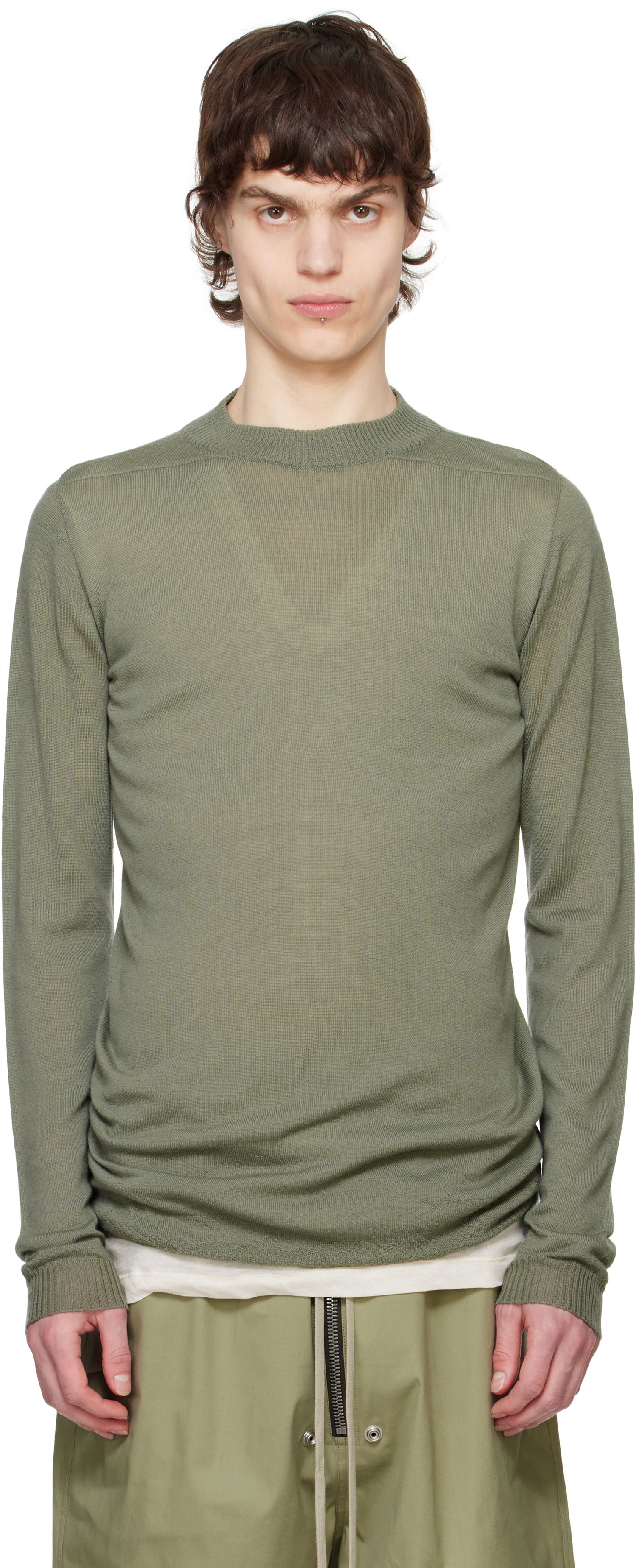 Sweater Rick Owens Rick Owens Hollywood Level Lupetto Sweater Grön | RU01E5625 WS, 0