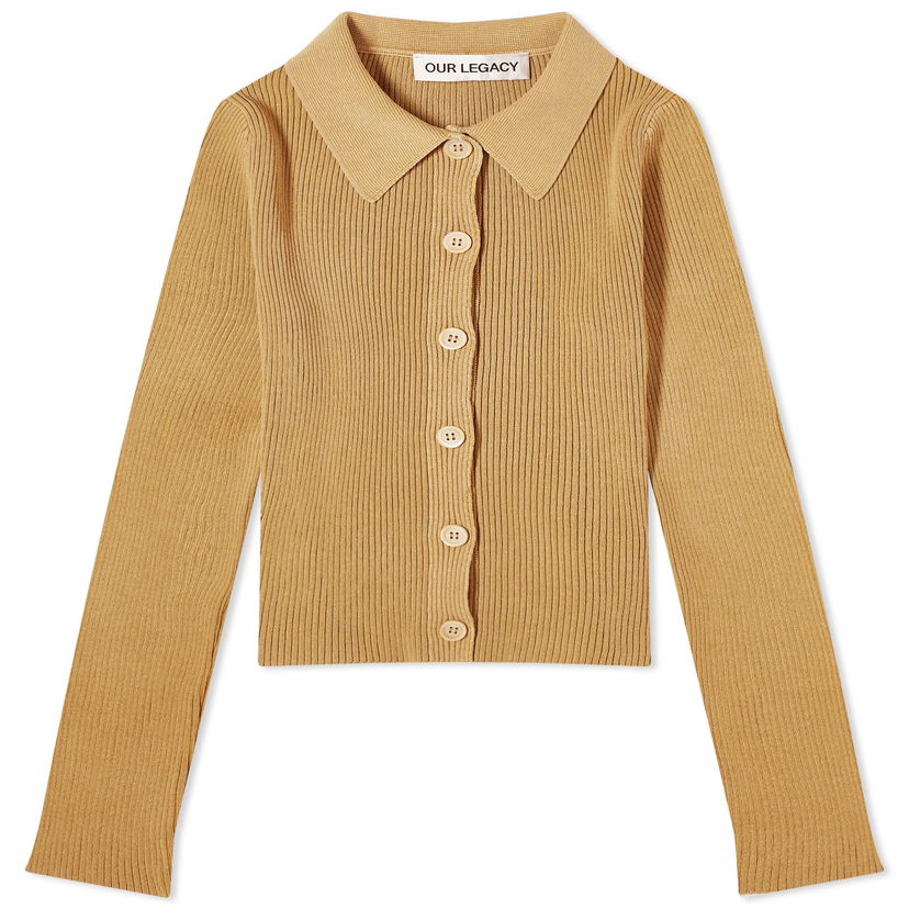 Polotröja OUR LEGACY Long Sleeve Mazzy Knit Polo Shirt Orange | W2243MW