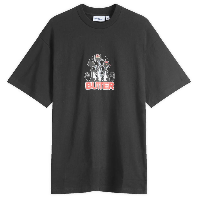 T-shirt Butter Goods Cats Black T-Shirt Svart | BGQ4240259-BLK