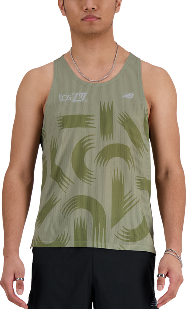 Linne New Balance London Edition Printed Athletics Run Singlet Grön | mt41297d-dek, 0