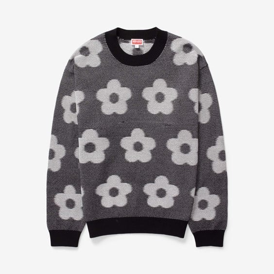 Sweater KENZO Paris Flower Spot Sweater Svart | FD65PU4243CA, 1