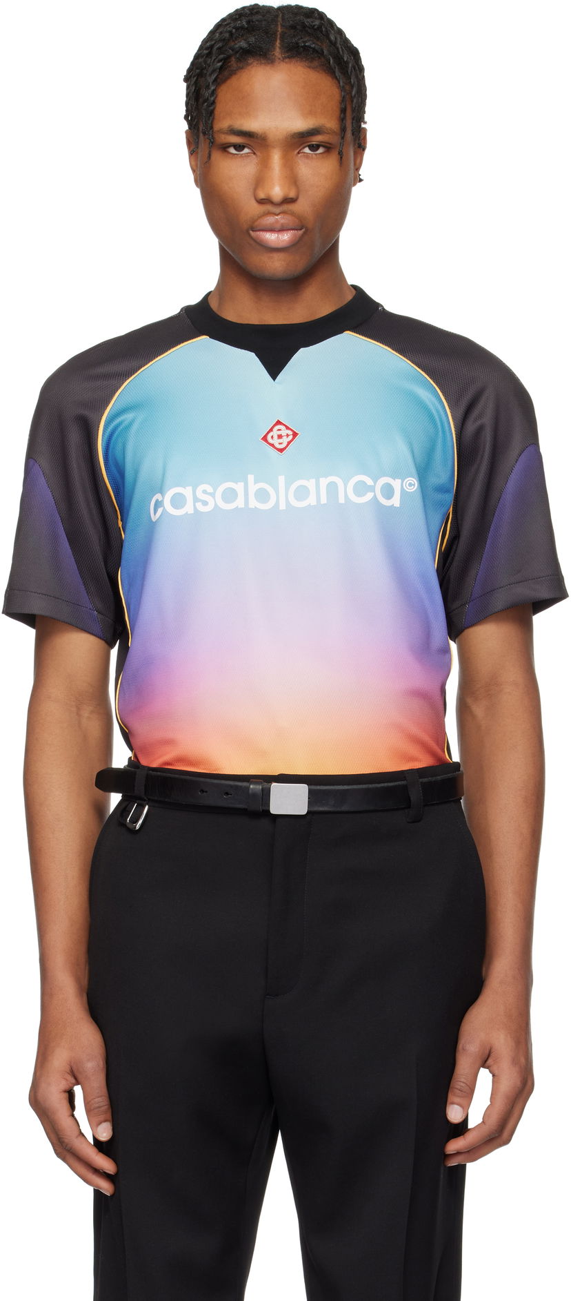 Jersey Casablanca Casablanca Gradient Football T-Shirt Flerfärgad | MS25-JTP-353-01