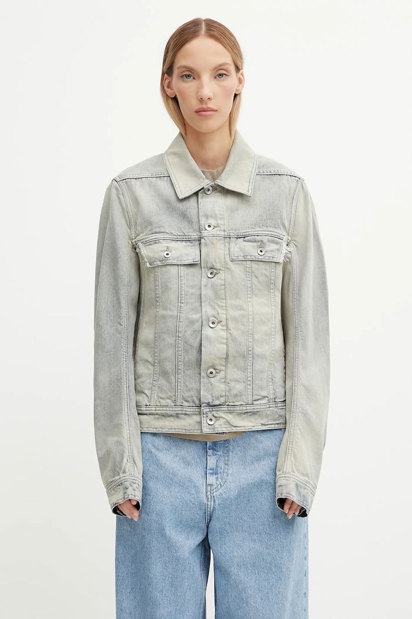 Jacka Rick Owens Rick Owens DRKSHDW Trucker Worker Denim Jacket Blå | DS02E7701.DMP