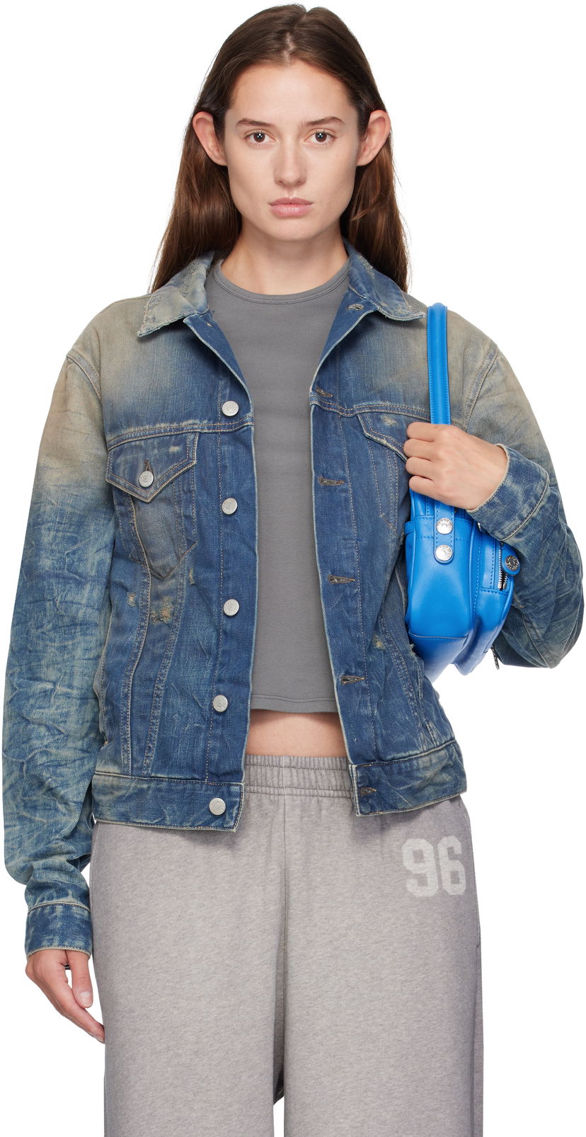 Jacka Acne Studios Acne Studios Distressed Denim Jacket Blå | C90196-