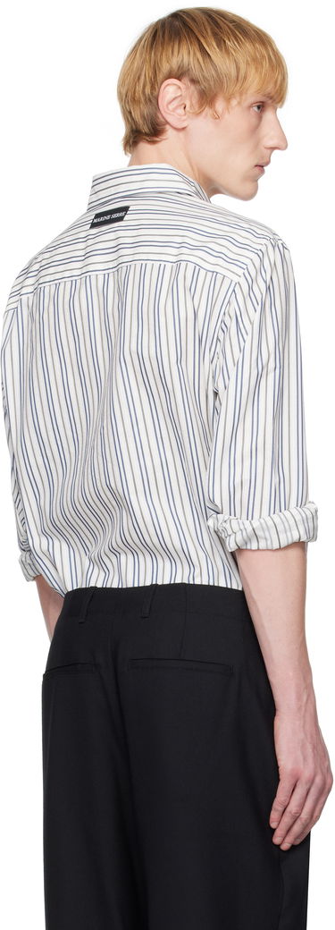 Skjorta Marine Serre Serre Regenerated Striped Poplin Button Up Shirt Vit | MSI037A DWOV0060, 2