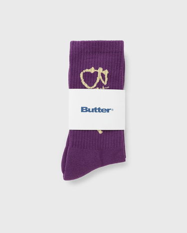 Strumpor Butter Goods Scribble Crew Socks Purpur | P24298, 2