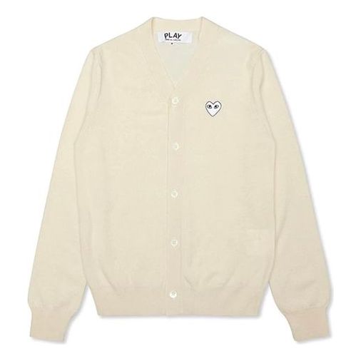 Sweater Comme des Garçons Play Emblem Cardigan Vit | AZ-N066-051-3
