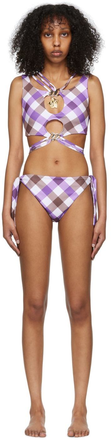 Badkläder Chopova Lowena Exclusive White Alley Bikini Swimsuit Purpur | 9117-9118
