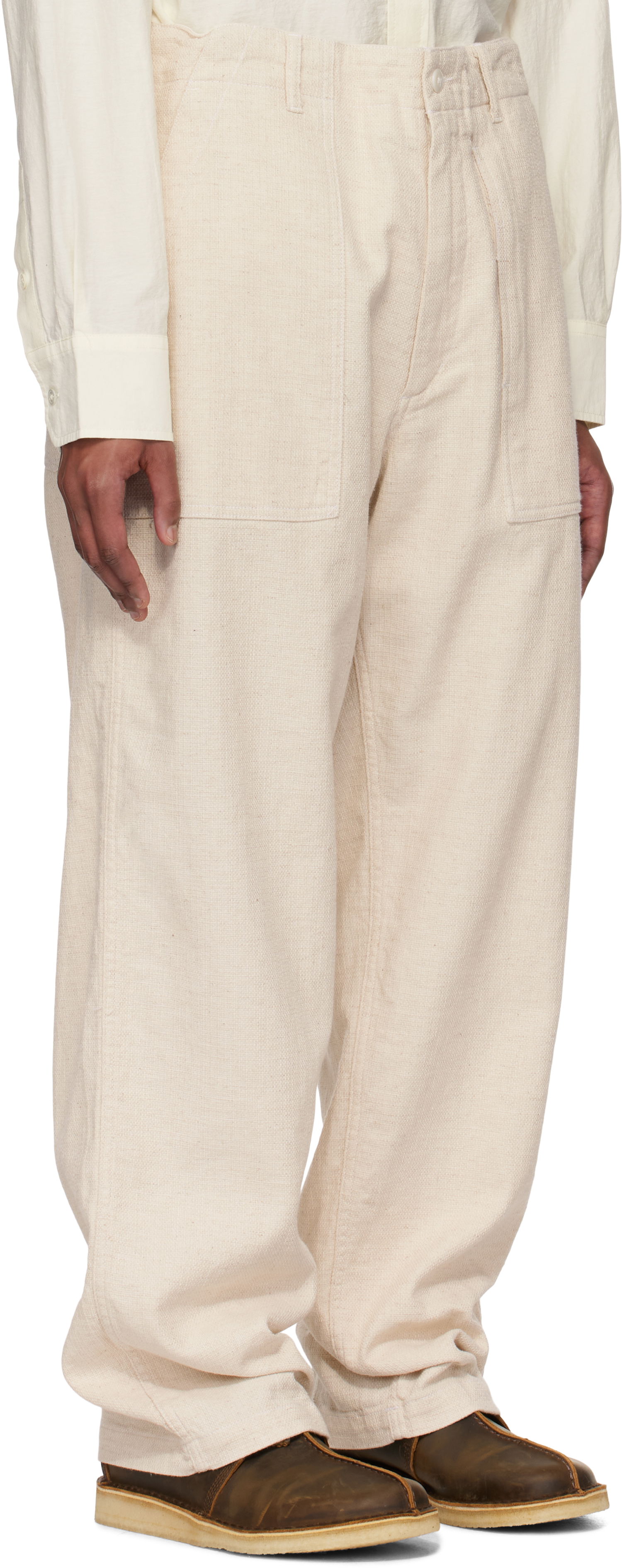 Byxor Engineered Garments Engineered Garments Fatigue Trousers Beige | 25S1F004, 1