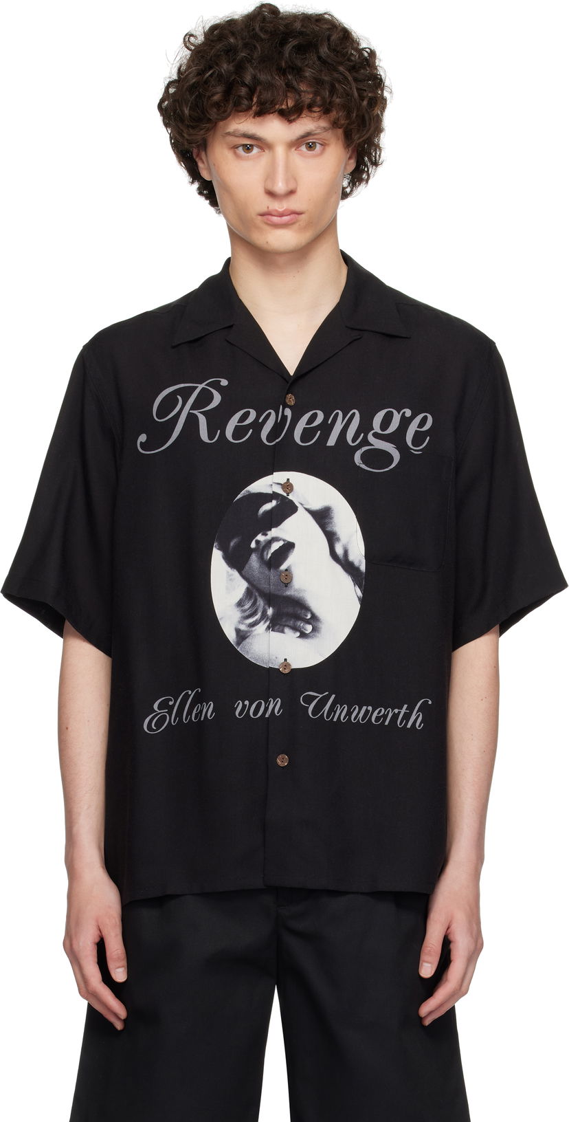 Skjorta WACKO MARIA WACKO MARIA 'Ellen Von Unwerth' Resort Shirt Svart | EVU-WM-HI01