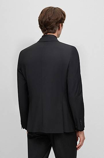 Jacka BOSS BOSS Slim-Fit Virgin-Wool Blend Jacket Svart | 50482734, 1