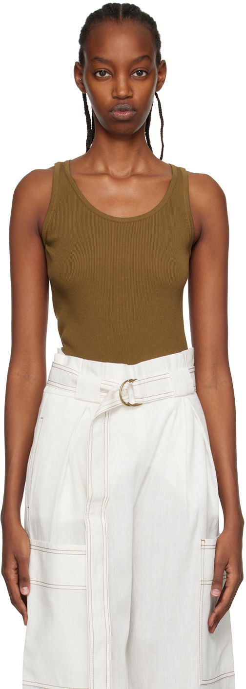 Linne Max Mara Show Ribbed Tank Top Grön | 2313610232600 MM12117