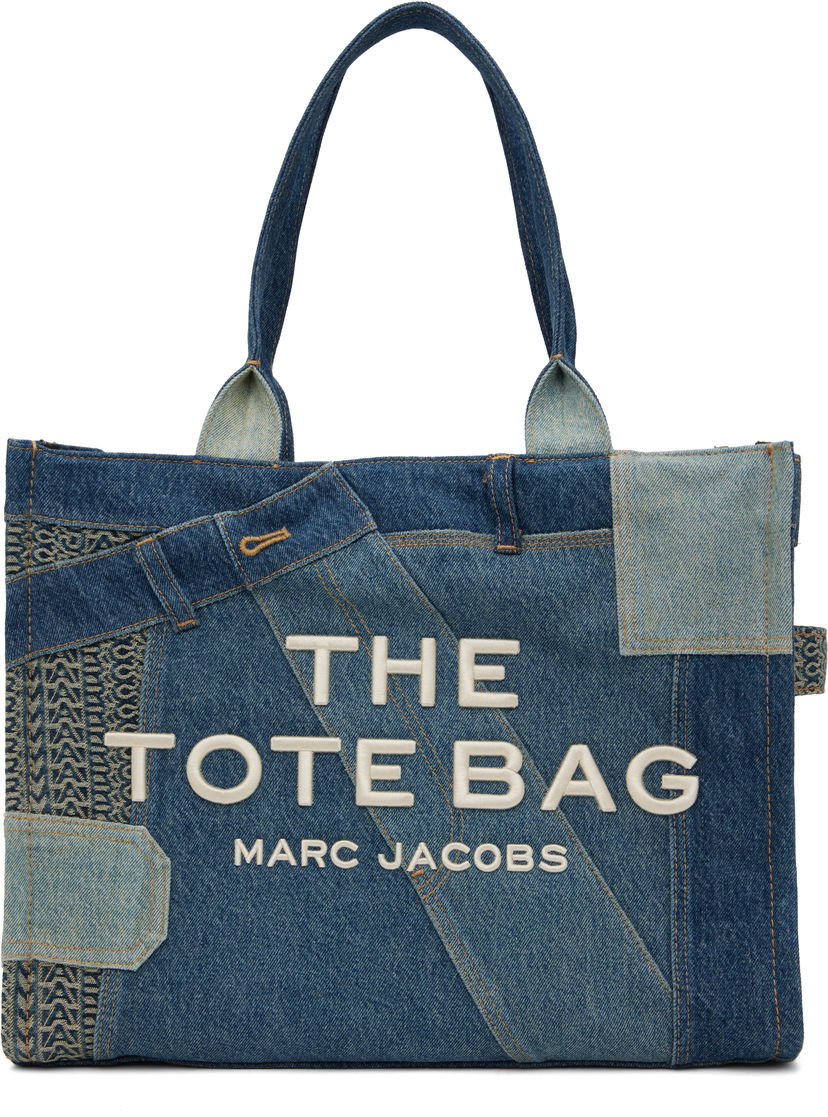 Tygpåse Marc Jacobs Marc Jacobs 'The' Deconstructed Denim Tote Bag Blå | 2S4HTT089H03