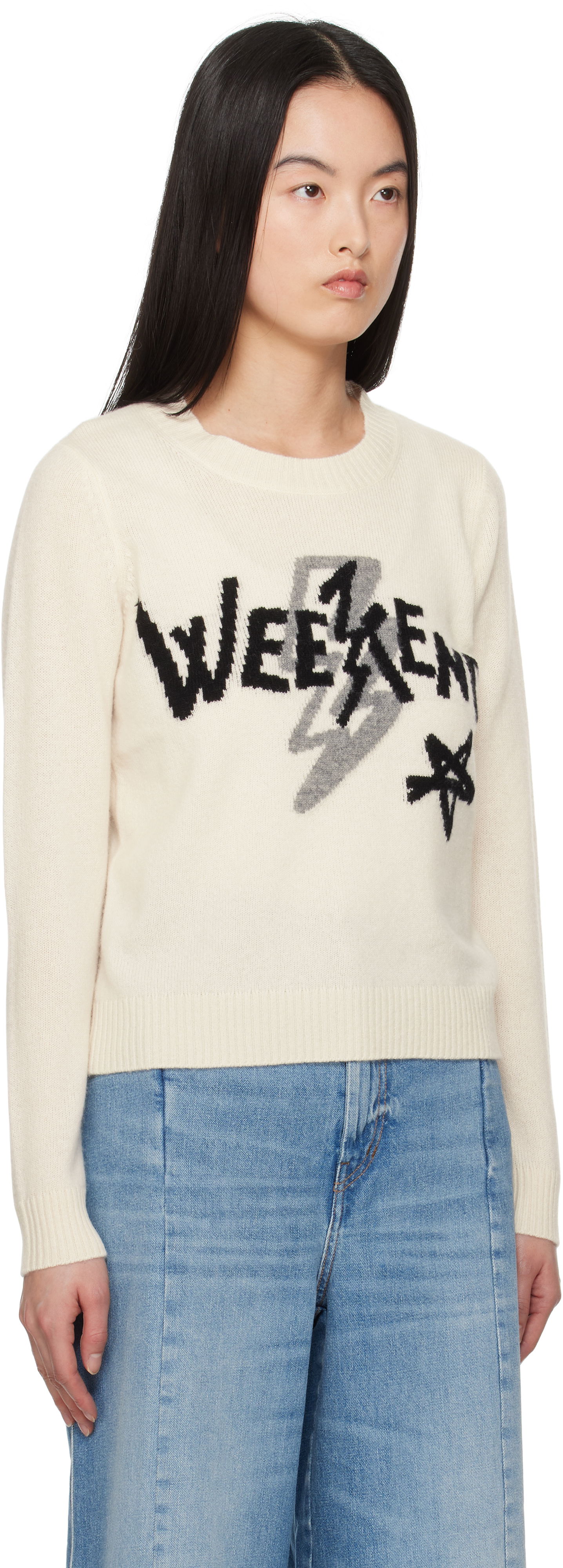 Sweater Max Mara Weekend Max Mara Kansas Graphic Print Sweater Vit | 2515361011600, 1