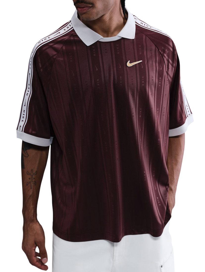 Polotröja Nike Sportwear Vertical Stripe Polo Shirt with Taped Sleeves Bourgogne | ih4292-652
