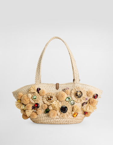 Tygpåse Dolce & Gabbana Dolce & Gabbana Coffa Capri Tote Bag Beige | BB7819AP2988Z096, 3