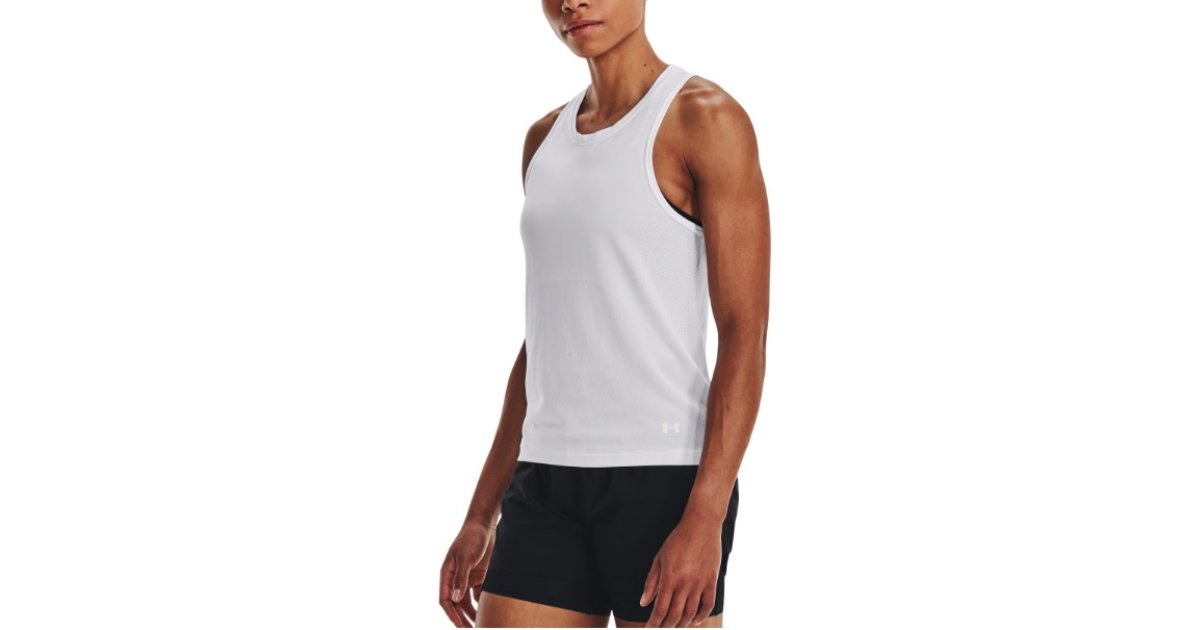 Linne Under Armour Seamless Stride Singlet Vit | 1375697-100, 1