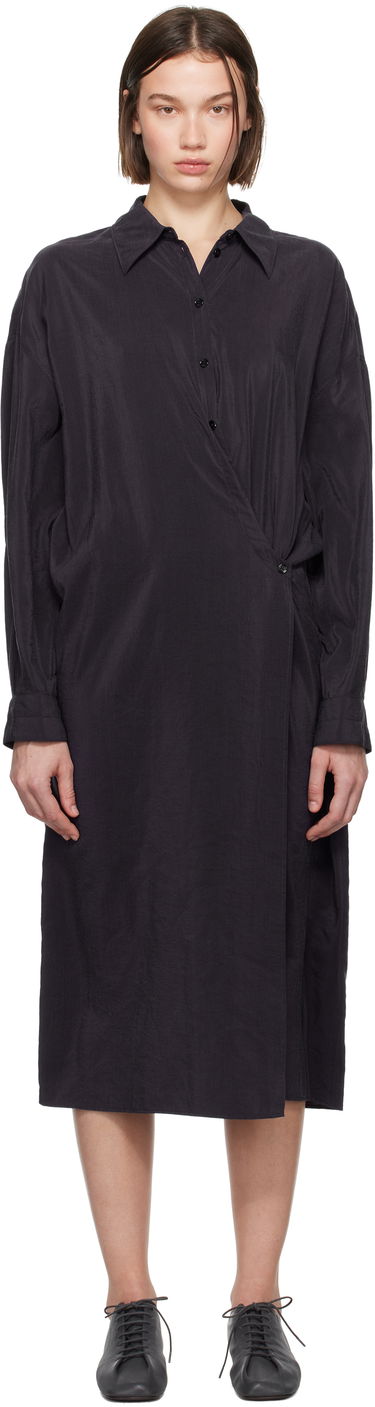 Klä LEMAIRE Straight Collar Twisted Dress Svart | DR1092 LF1308, 0