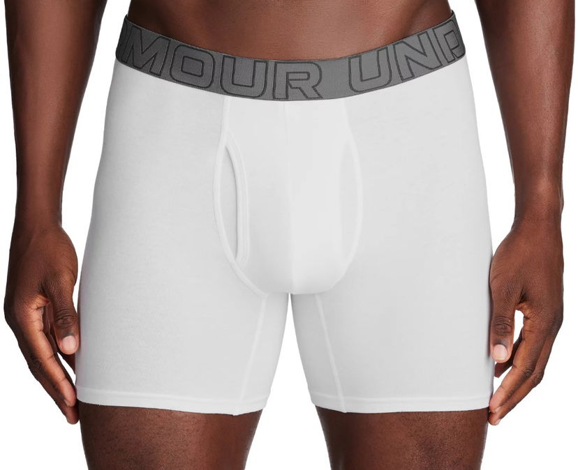 Boxare Under Armour Perf Cotton 6in-WHT Vit | 1383889-100