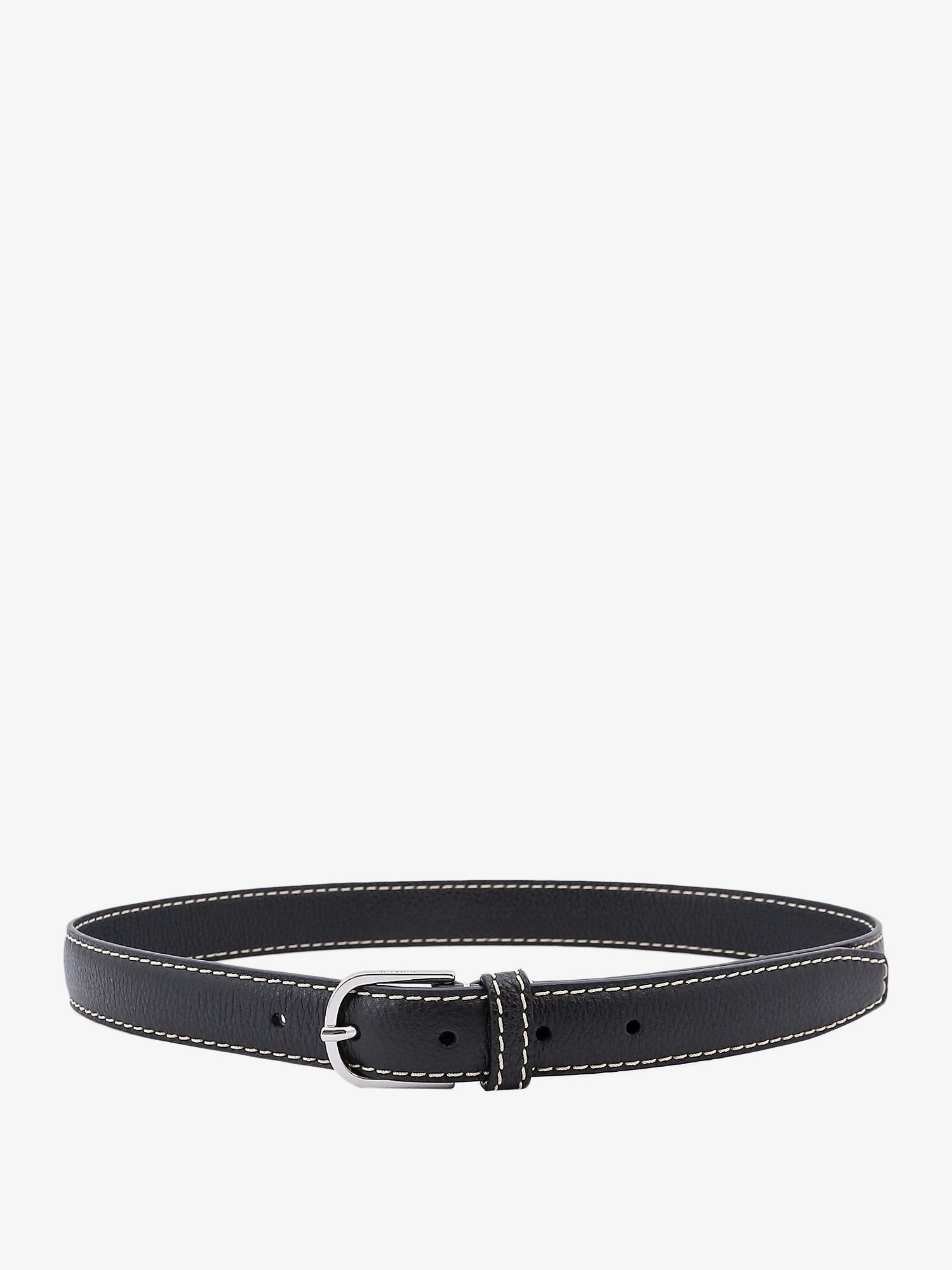 Bälten TOTEME Leather Belt With Contrast Stitching by Svart | 233812613200, 0