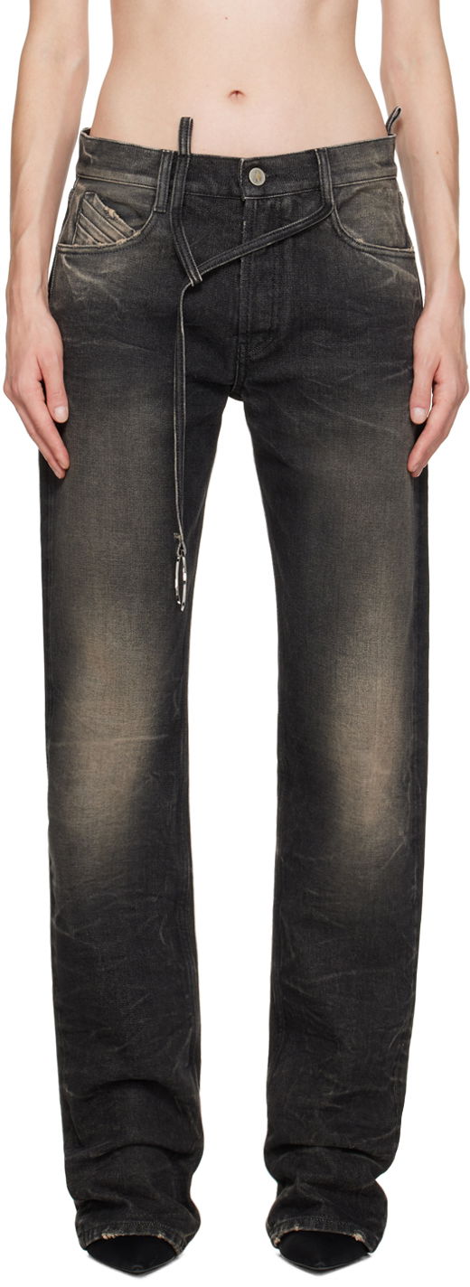 Jeans The Attico Attico Long Jeans Svart | 242WCP171 D075